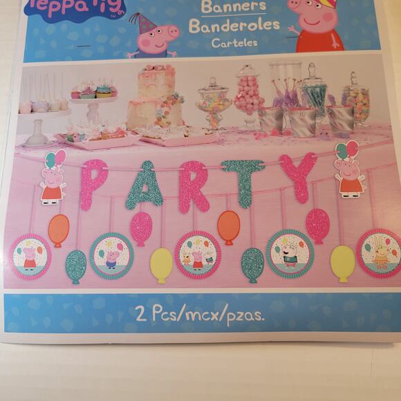 Peppa Pig Party Decor Kit Scene Setters Banner Swirl Hanging Props 31pc Bundle - Picture 9 of 16